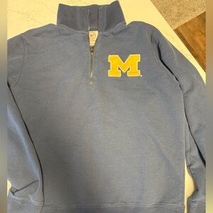 ‘47 Men's Michigan Blue Quarter-Zip Sweatshirt with Yellow 'M' Patch